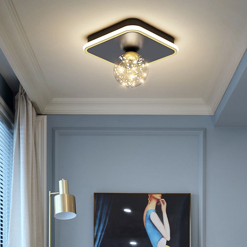 Hallway LED Flush Mount Light Minimalist Starry Glass Ceiling Light