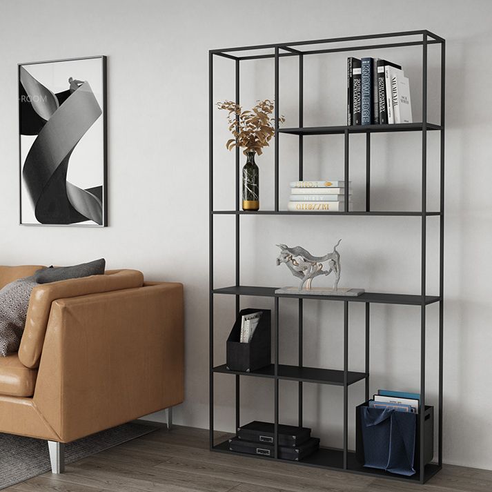 Office Etagere Bookshelf Modern Bookcase with Rectangle Shelves