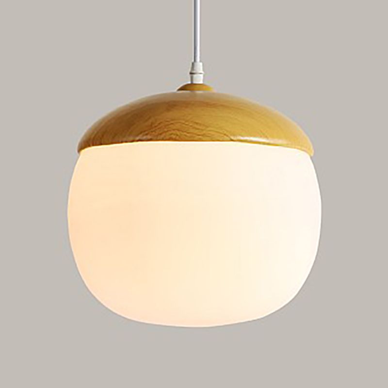 1-Light Pendant Light Modern Style Geometric Shape Lighting Pendant with Glass Shade