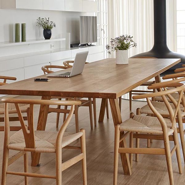 Rectangle Tripod Dinner Table Dining Room Solid Wood Dining Table