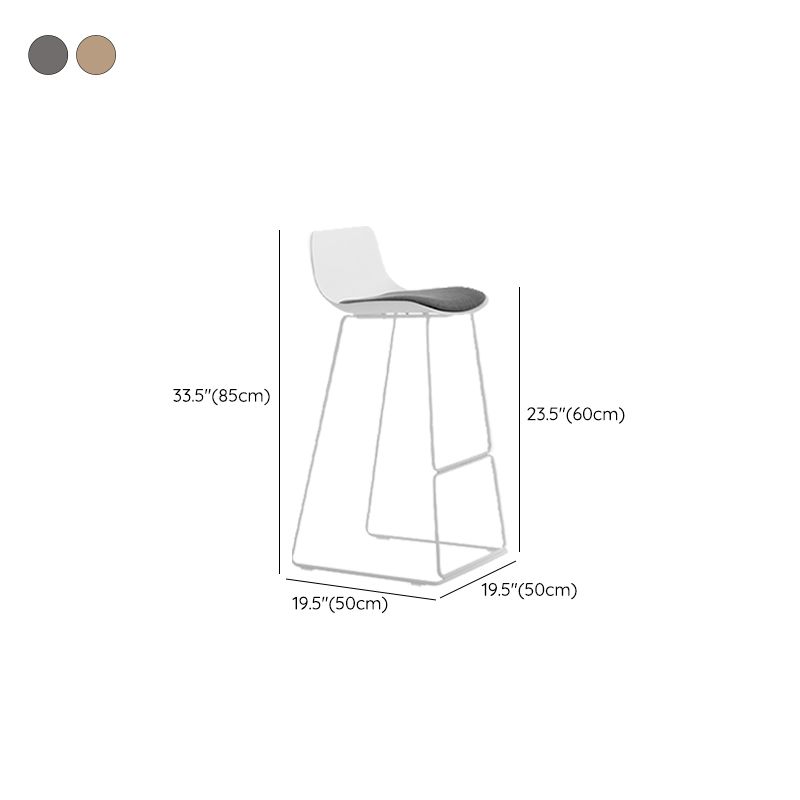 Industrial Indoor Armless Stool Plastic Bar Stool with Upholstered