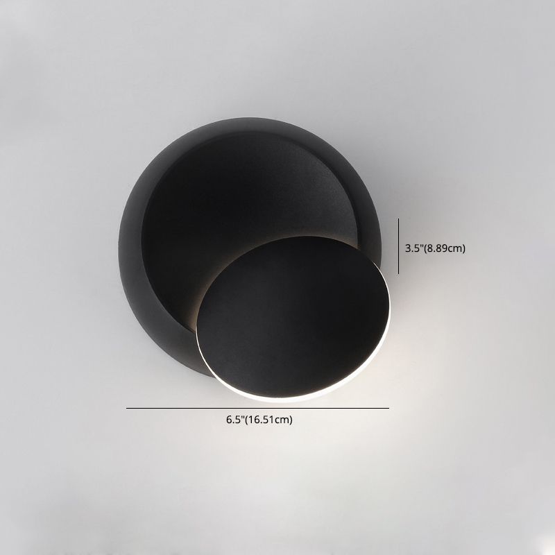 New Modern Aluminum 1-Light Wall Mount Lamp Adjustable Round Wall Sconce for Bedroom