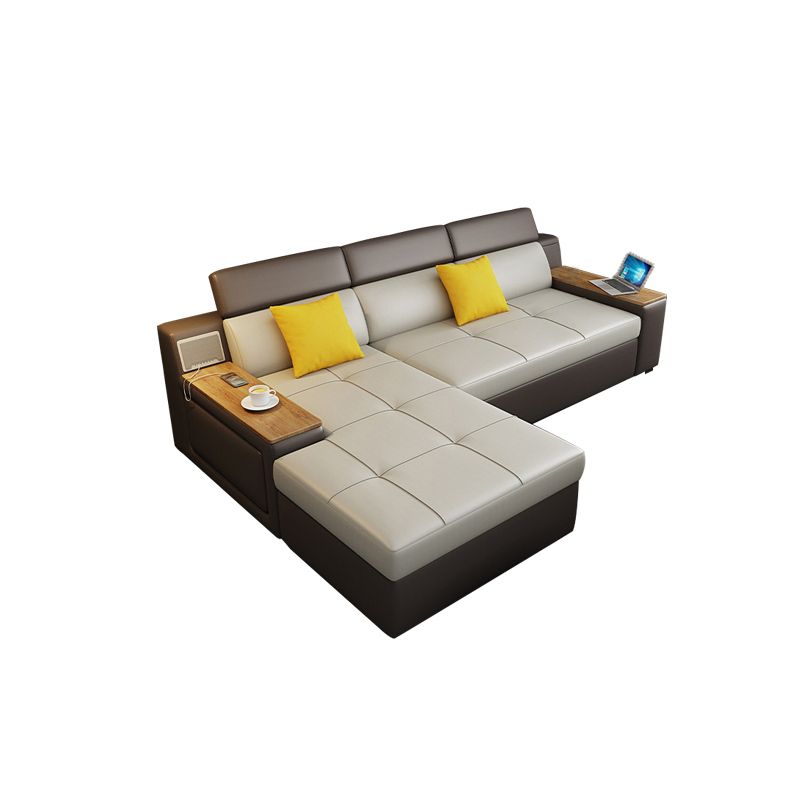 Contemporary Faux Leather Futon Sofa Square Armed Futon Sleeper Sofa