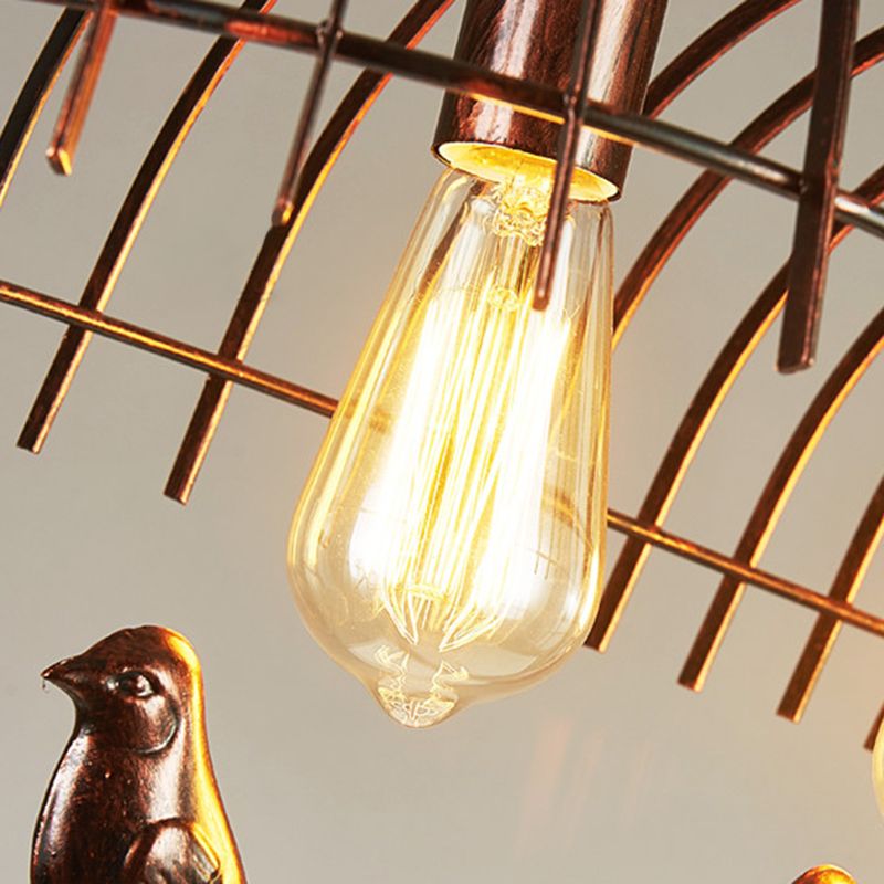 Luce a sospensione dell'isola a 4 luci in stile industriale in ferro battuto a sospensione per luogo commerciale