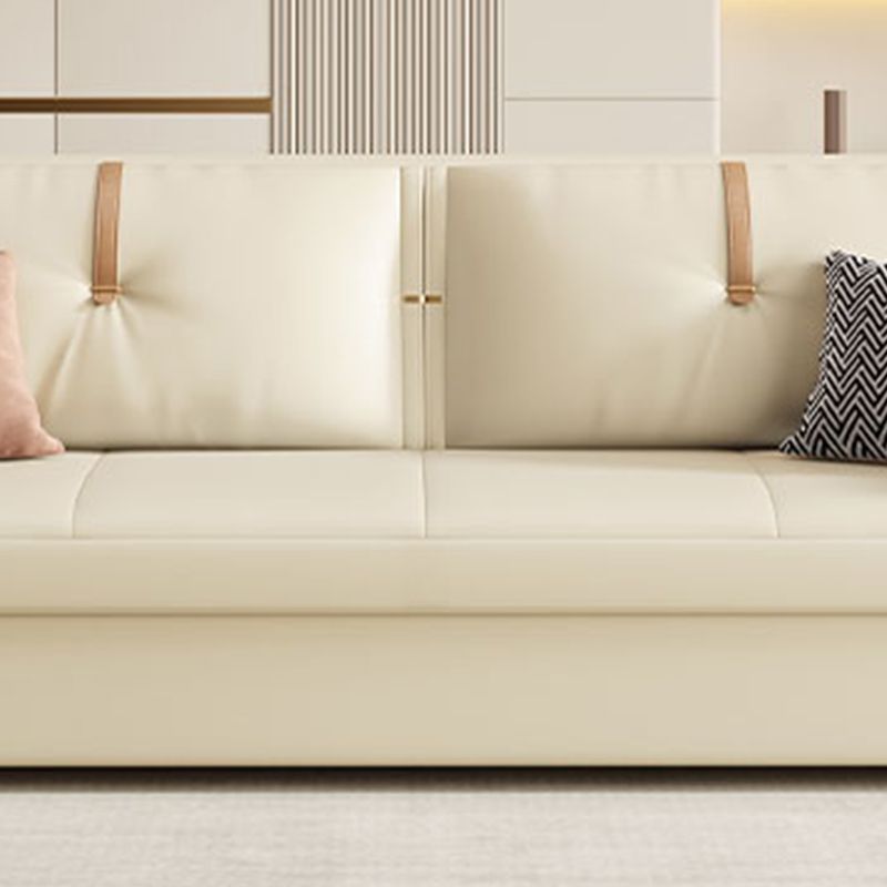 32" Wide Glam Sleeper Sofa Leather Pillow Included Sleeper Sofa