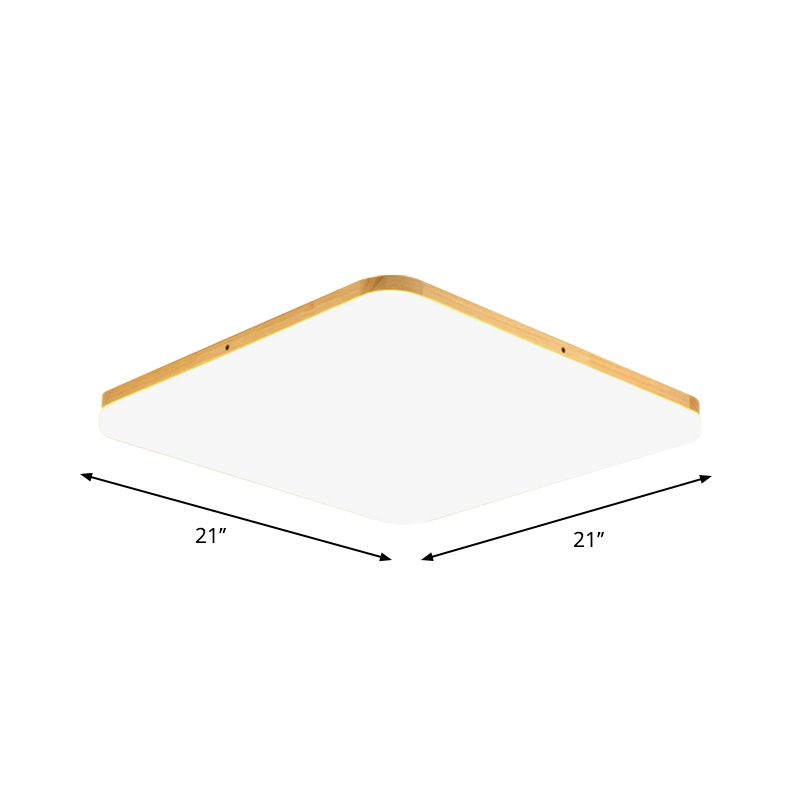 Thinnest Square/Rectangle Ceiling Light Simple Acrylic Living Room LED Flush Mounted Lamp in Beige, 13"/25"/37.5" Wide