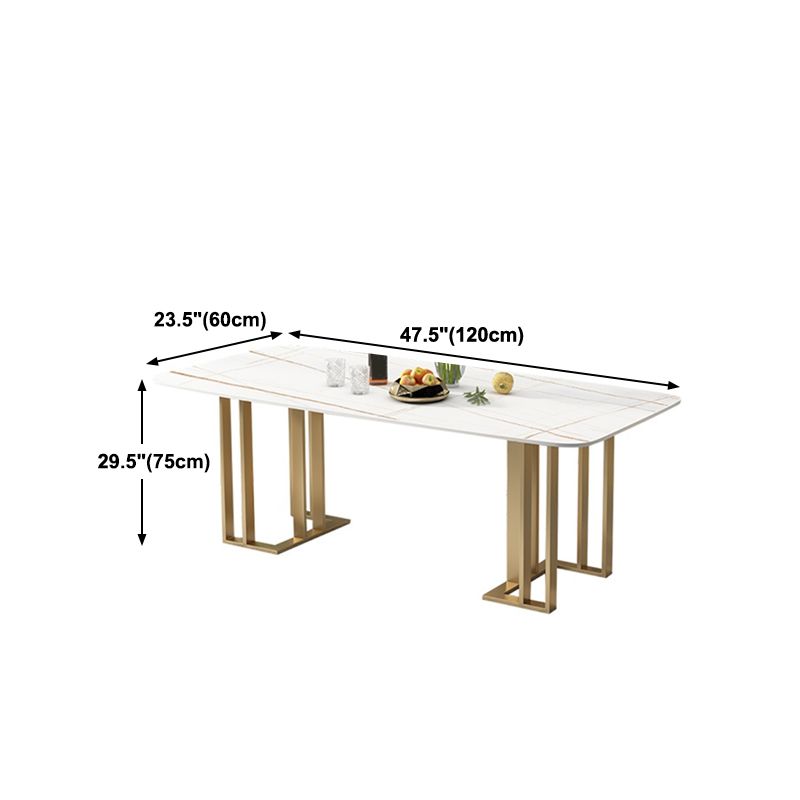 Glam 1/2/4/5/6 Pieces Dining Set Rectangle Stone Dining Table for Dining Room