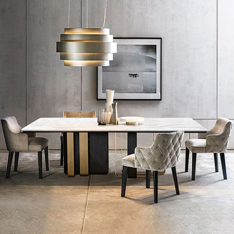 Traditional Luxury Stone Table Rectangle Dining Table for Home