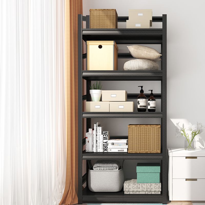 Rectangle Metal Bookcase Modern Closed Back Bookshelf with Shelves