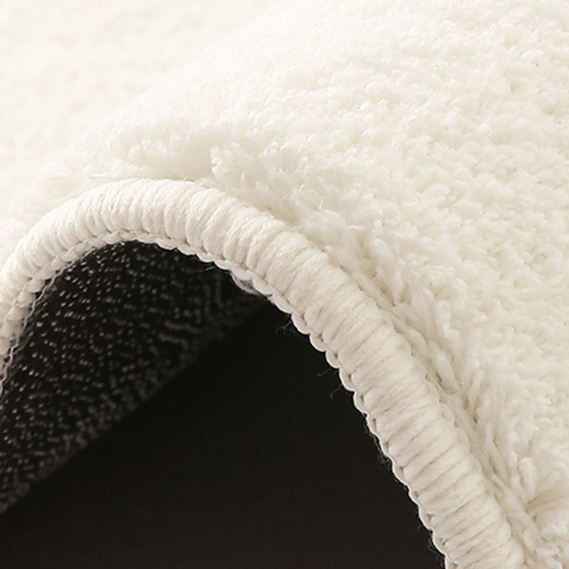 White Tone Nordic Rug Polyester Carpet Color Block Indoor Rug Non-Slip Backing for Living Room