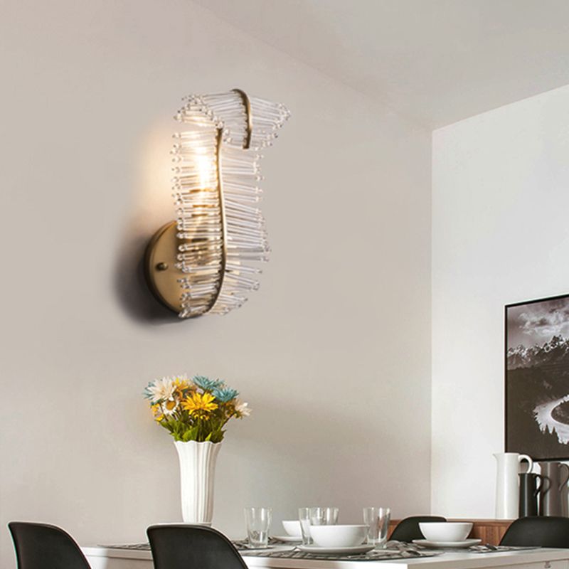 Banana Leaf Crystal Rod Wandlamp Vintage 1/3 Lichten Gang Schanslicht in goud