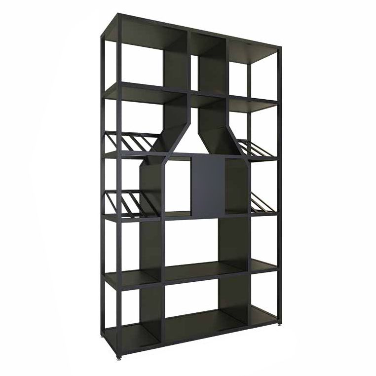 Metal Floor Wine Bottle Rack Glam Wine Bottle Holder with Shelf