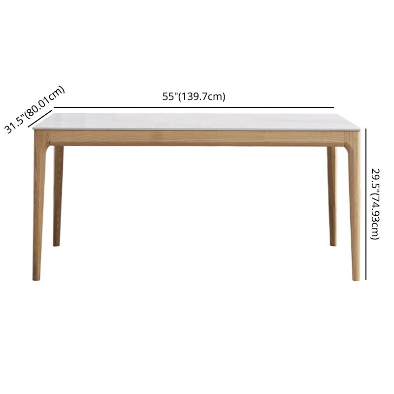 Dining Room Set Minimalist with Solid Wood Table and Upholstered Chairs