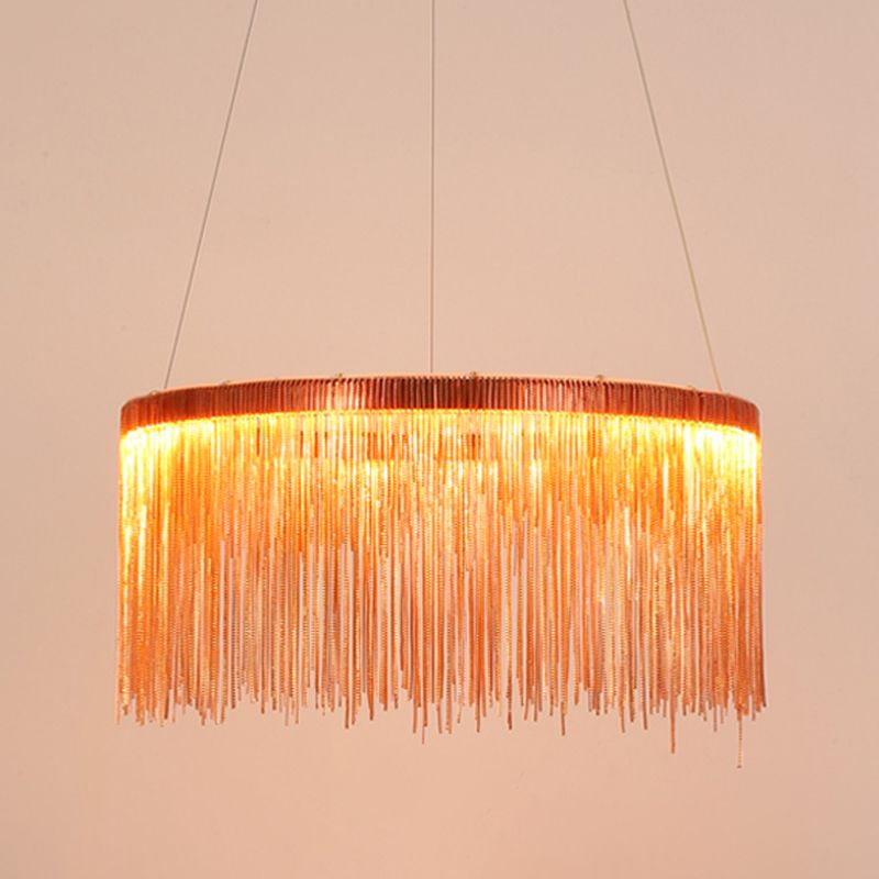 Circular Pendant Chandelier Minimalist Aluminum Living Room LED Hanging Ceiling Light