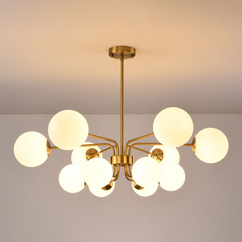 Designer Style Globe Chandelier Lighting Multi-Head Suspension Pendant Lamps with Glass Shade