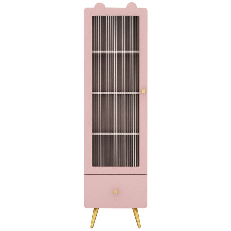 14" D Wooden Bookshelf Modern Closed Storage Bookcase with Drawer and Door