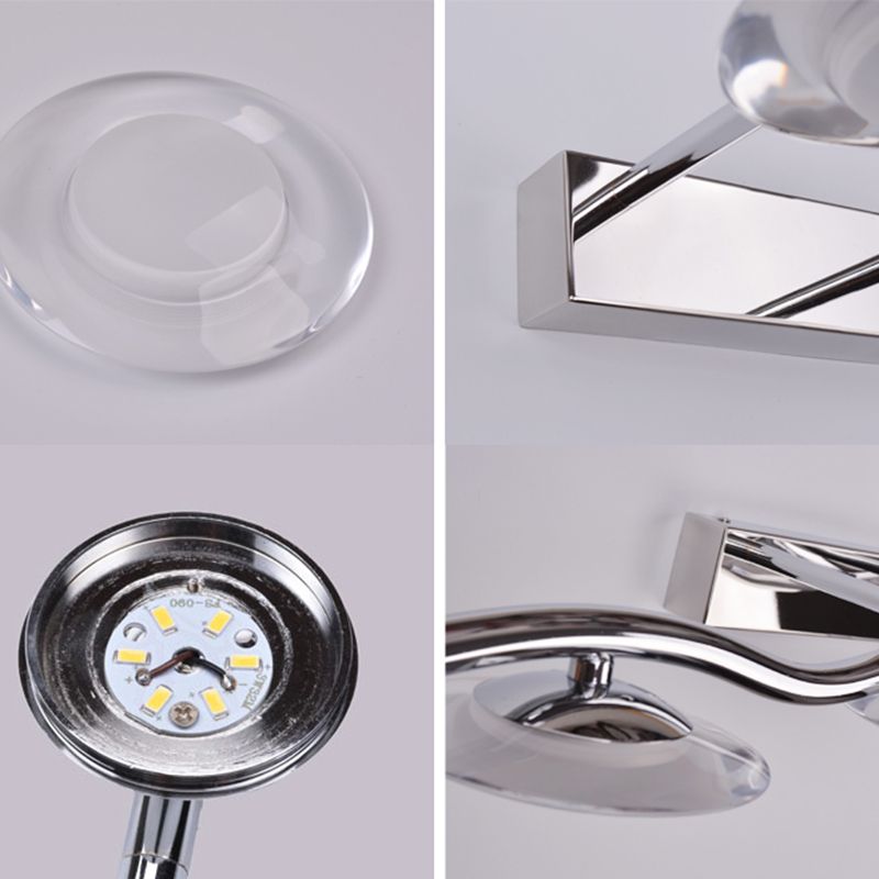 Chrome Wall Lamp Sconce Modern Acrylic Sconce Light Fixture for Bathroom