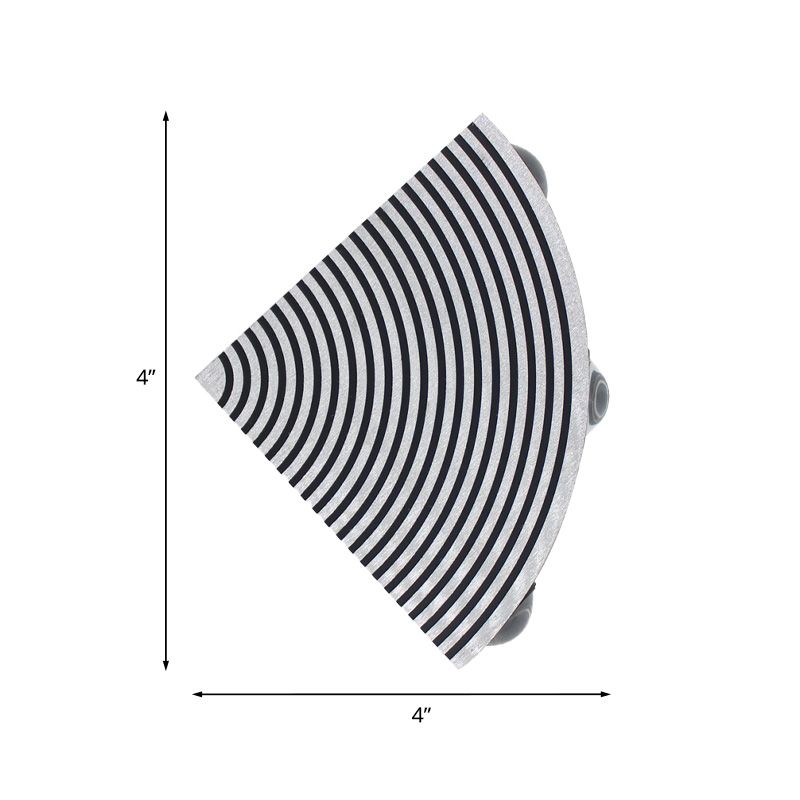 Modernist WIFI Shaped Wall Lamp Metal Bedroom LED Flush Mount Wall Sconce in Black and Silver, Purple/Green/Yellow Light