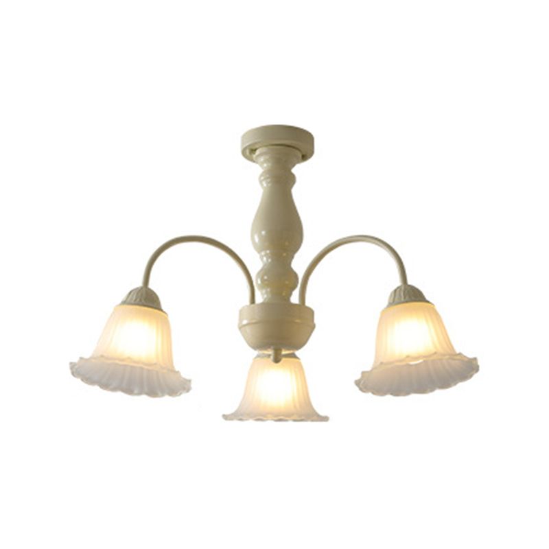 Modern Ceiling Lamp Multi-lights Semi-flush Mount Light Fixture with Glass Shade