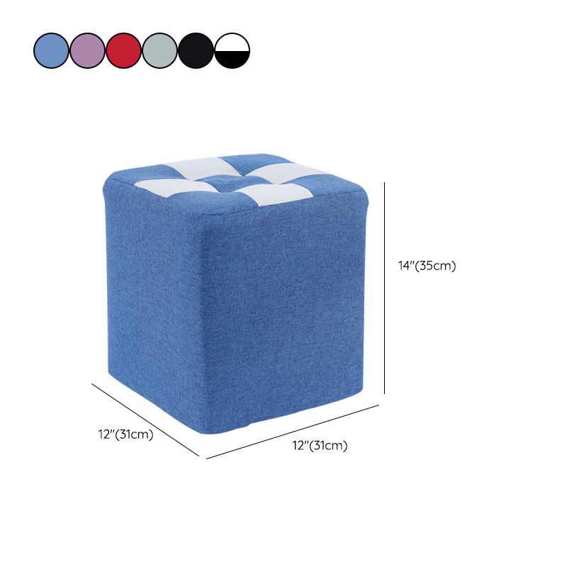 Modern Square Pouf Wooden Frame Cotton Pouf for Drawing Room