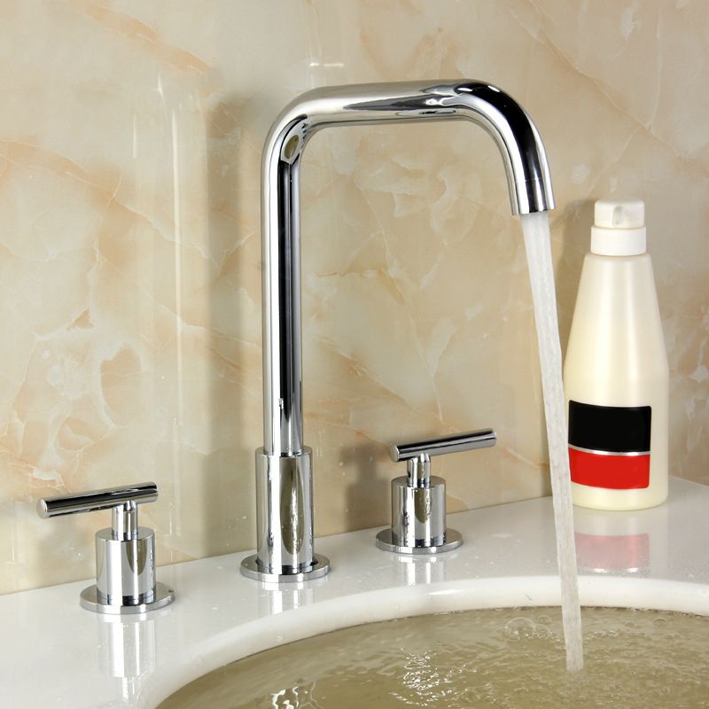 High-Arc Vanity Sink Faucet Light Luxury Vessel Faucet 3-hole Faucet