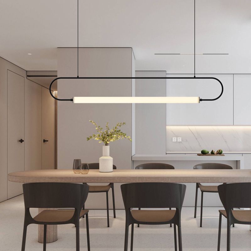Lineal colgante isla luz contemporánea lámpara de lámpara de metal lámpara para comedor