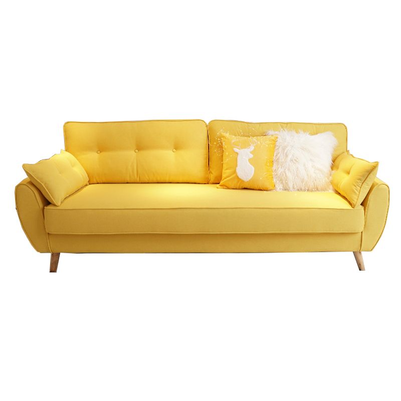 Contemporary Standard Sofa Set Flared Arm Settee Bench with Pillows