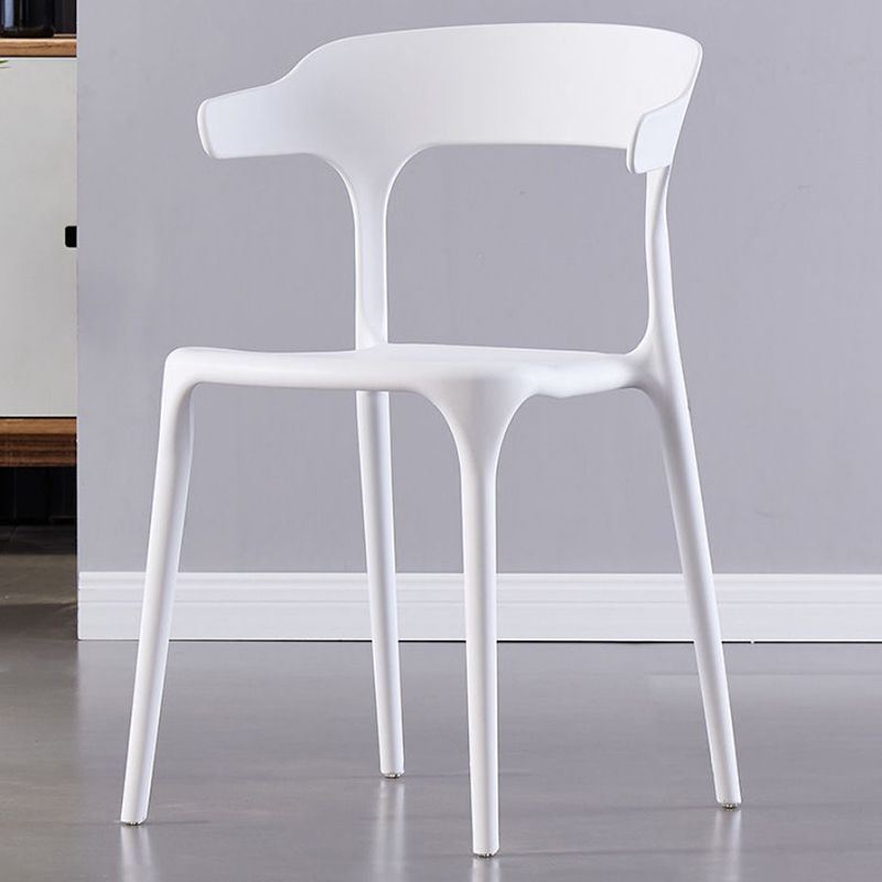 Modern Style Arm Chair Plastic Open Back Dining Accent Chair for Kitchen