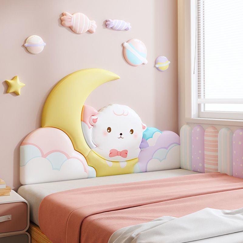 Pink Tone Upholstered Wall Panel Soundproof Self-Adhesive Wall Tile for Children Room