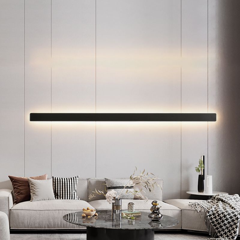 Metall lineare Formwandlicht moderne 1 leichte Wandmontageleuchte in Schwarz