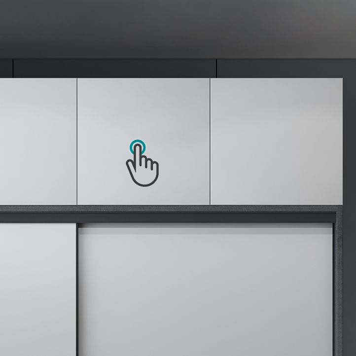 Glossy White Manufactured Wood Storage Cabinet Modern Cabinet with Sliding Doors