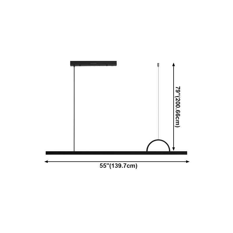 Modern Style Island Light LED Rectangle Chandelier Light Fixture for Dining Room