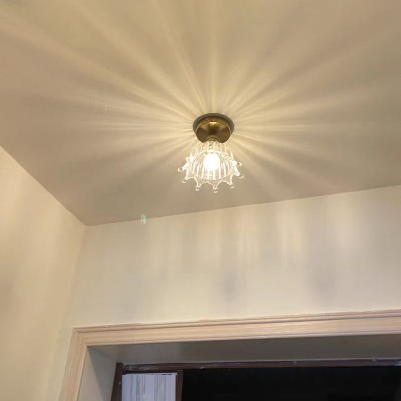 Nordic Style 1-Light Ceiling Lamp Glass Shade Ceiling Light for Living Room