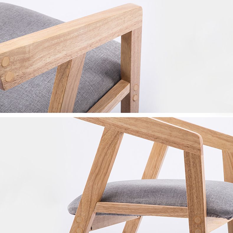 Chaise de salle à manger traditionnelle en bois massif, fauteuil de salle à manger unique en lin pour Restaurant