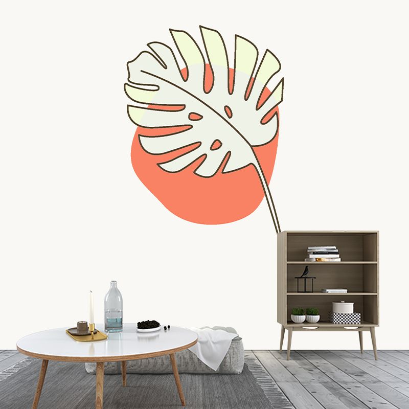 Tropical Plant Mural Wallpaper Environment Friendly Bedroom Wall Mural