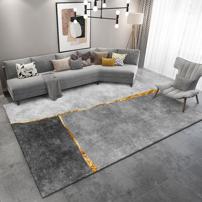 Stijlvolle moderne tapijtgrijs geometrische printruimte Tapijten Polyester Niet-slip achterste tapijt voor thuisdecoratie