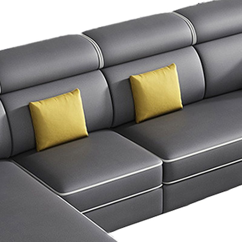Contemporary Style Sofa Bed Solid Wood Frame Beige/grey/blue with Pocket Storage Sofa