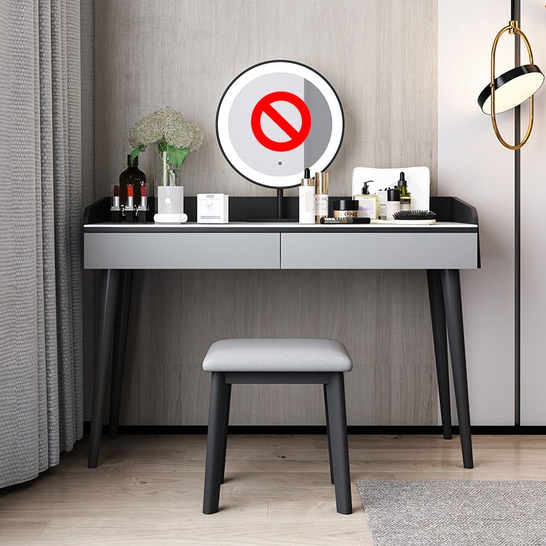 Contemporary Engineered Wood Vanity 37.8" H Vanity Set with Stool