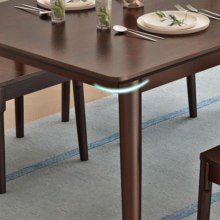 Minimalist Style Dining Table with Fixed Solid Wood Dining Table and Chairs for Home Use