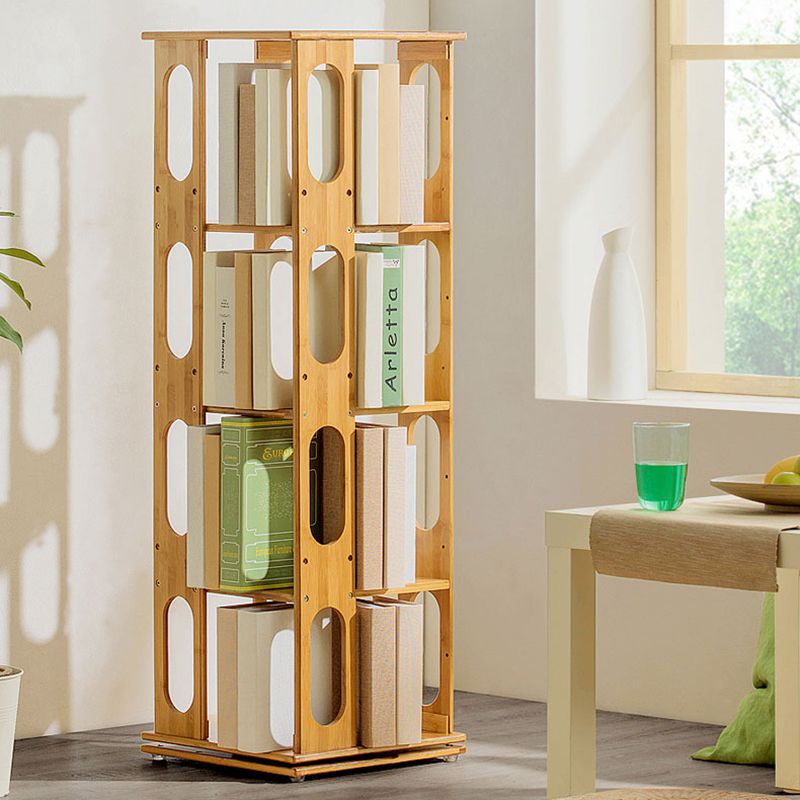Modern Open Back Vertical Bookshelf Engineered Wood Bookcase for Study Room