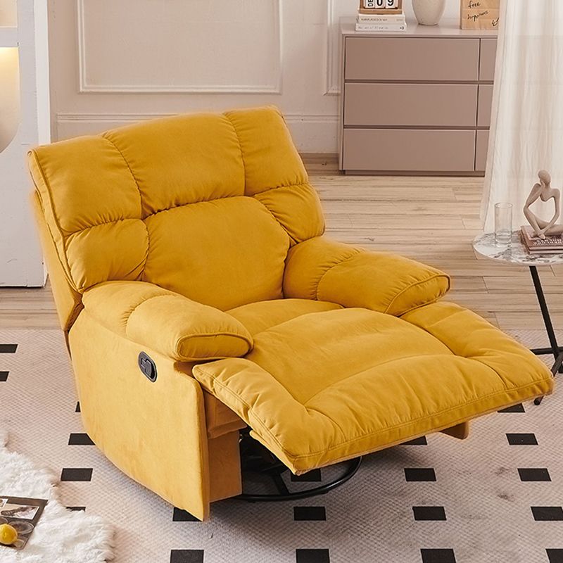 Velvet Recliner Chair Solid Color Standard Recliner with Position Lock