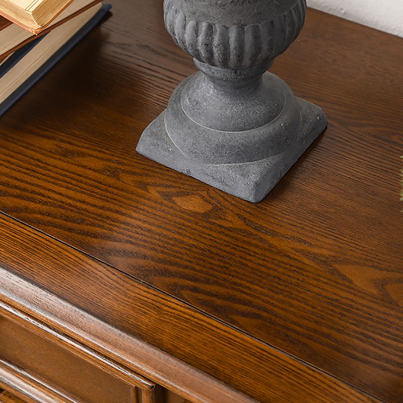 Solid Wood Storage Chest Dresser Brown Storage Chest with Drawers