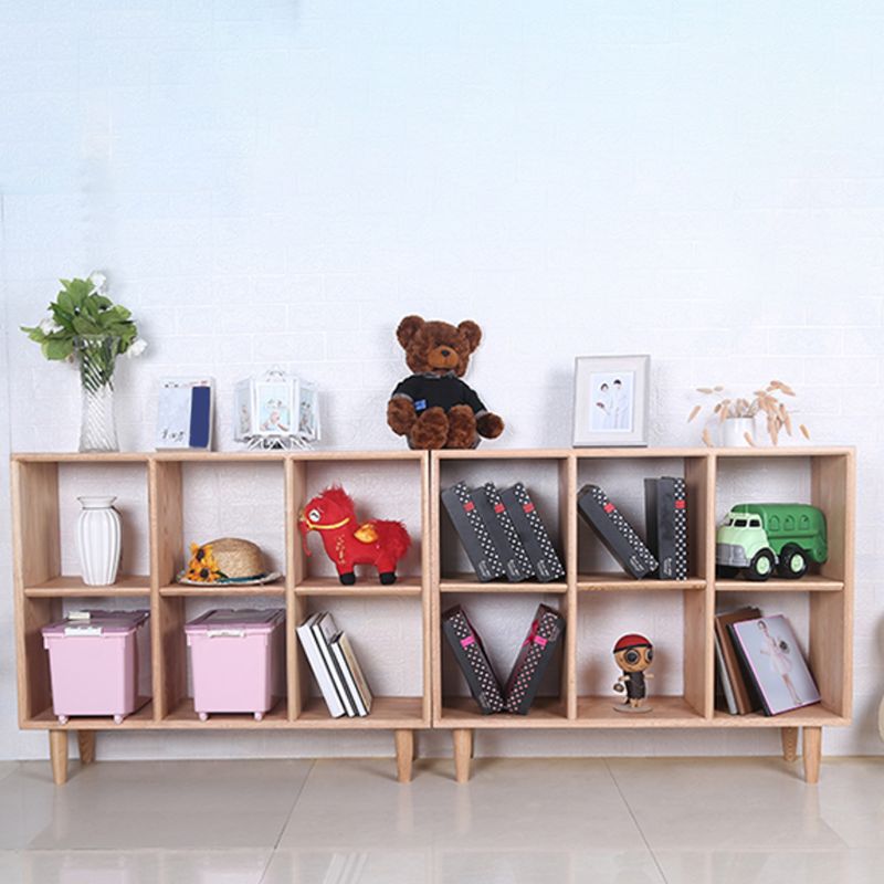 Contemporary Open Back Bookshelf Wooden Bookcase with Shelves