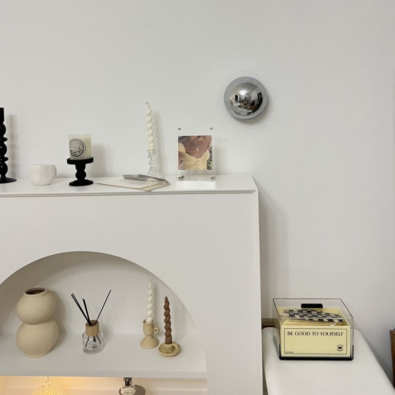 Ball Shape Wall Mount Lamp Modern Style Metal 1 Light Sconce Lamp in Chrome
