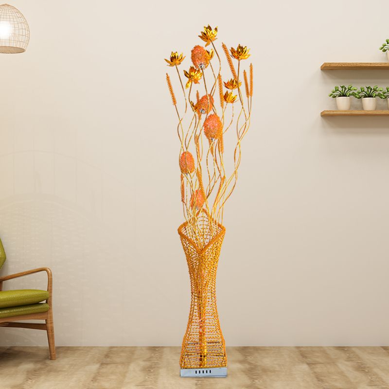 Kunstdecor Entwing Branch Decoratieve vloerlamp LED Aluminium Geometrische basisleesleesvloer Licht in goud/zwart/rood