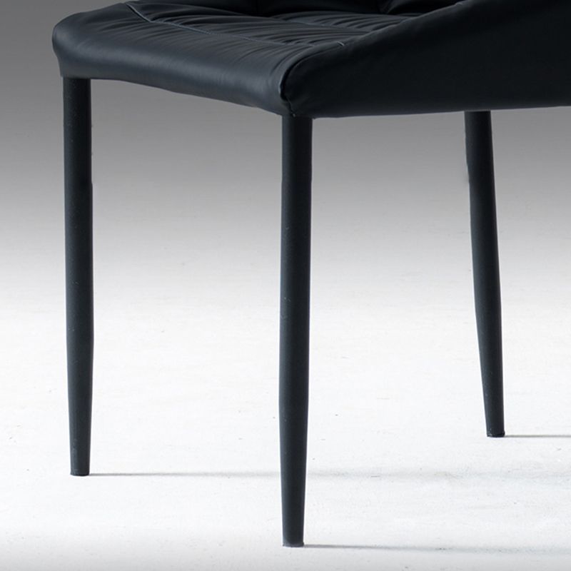 Contemporary Style Solid Back Dining Arm Chairs Leather Dining Chairs (Set of 2)