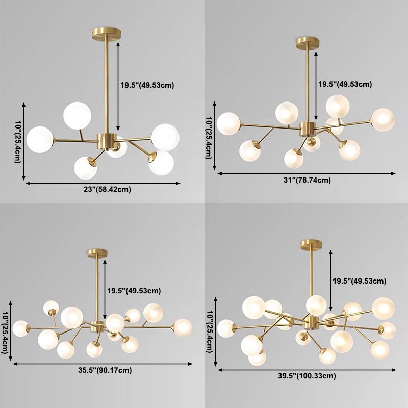 Globe Metal kroonluchter lichtglasschaduw moderne suspensie hanglamp