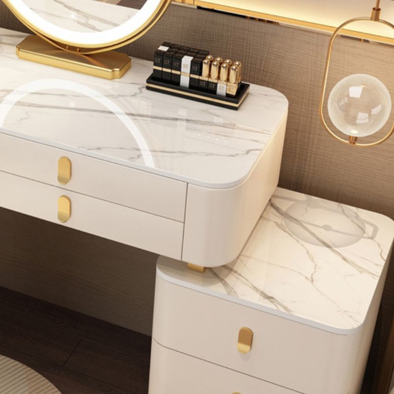 Contemporary Makeup Vanity Desk With 6 Storage Drawers in Solid Wood