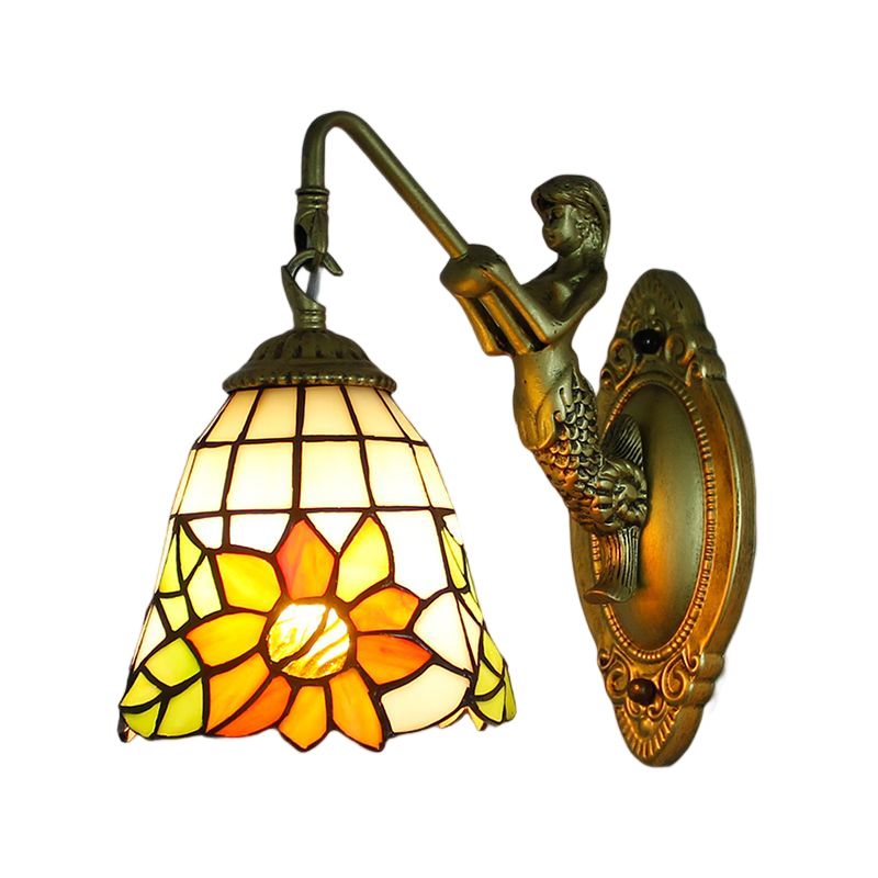 Tiffany Glass Vanity Light Creative Wall Light Sconce for Washroom