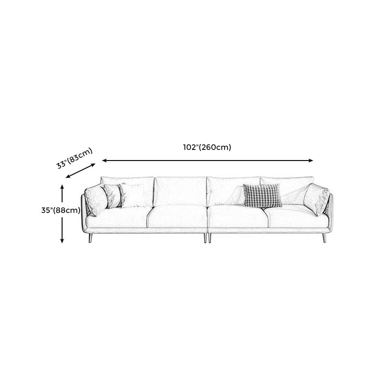 Mid-Century Modern Faux Leather Sofa 34.6"H Scratch-Resistant Couch